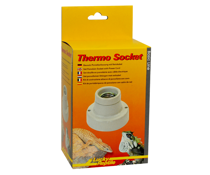 Die Thermo Socket Lampen-Sets enthalten eine qualitativ hochwertige Porzellanfassung, ein Anschlusskabel mit Eurostecker sowie je nach Modell die nötigen Befestigungen.