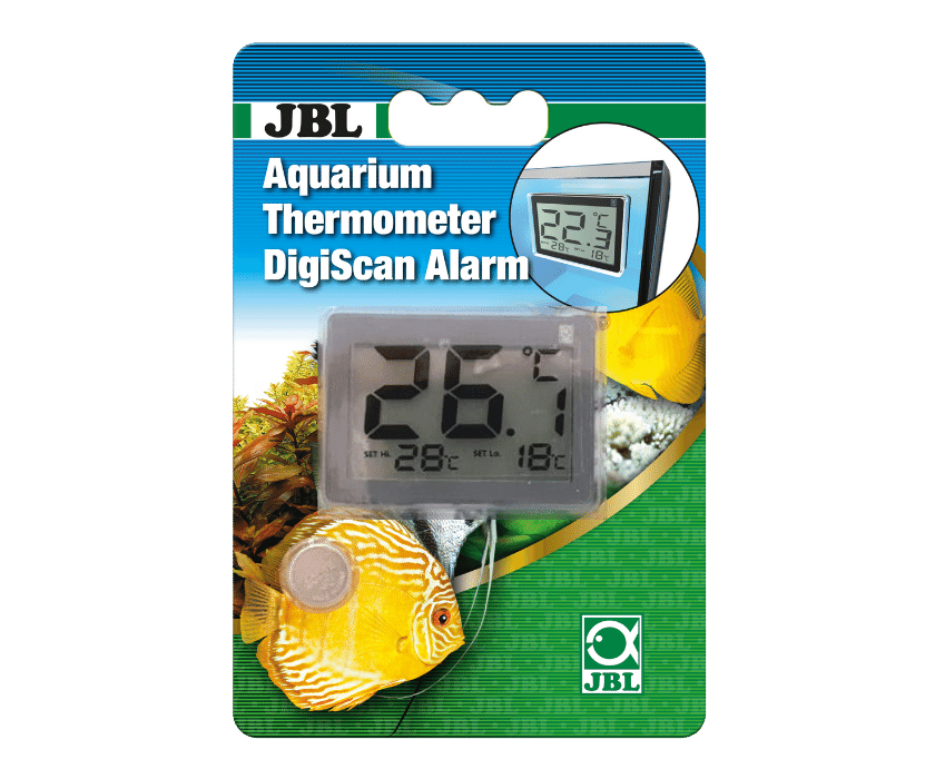 Lieferumfang: 1 digitales Aquarienthermometer mit Alarmfunktion, inkl. Batterie (LR 1130) und Klettaufkleber zur Anbringung